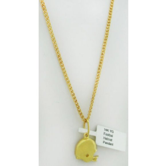 Footbal Helmet Pendant 14K Yellow Gold